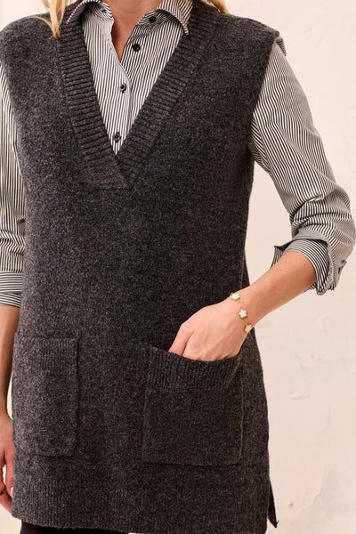 DÉBARDEUR TRIBAL "TRICOT" CHARCOAL (32490)