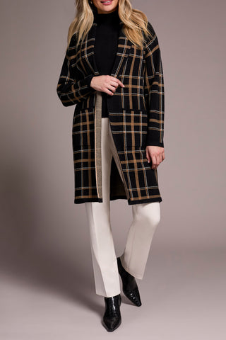 VESTE LONGUE TRIBAL "TRICOT" CARREAUX (15230)