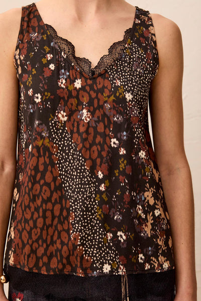 CAMISOLE TRIBAL "DENTELLE" RUSTICBROWN (62390)