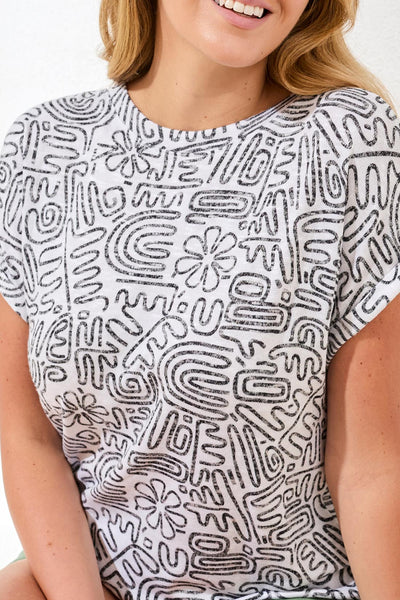 T-SHIRT TRIBAL "ABSTRAIT" WHITE (6108O)