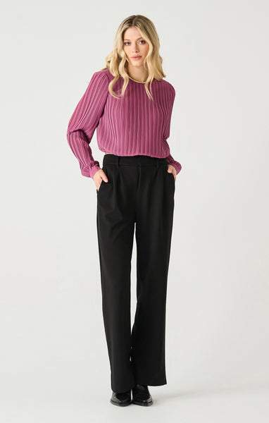 BLOUSE BLACK TAPE ''PLEATED'' LIGHT PLUM (2423712)