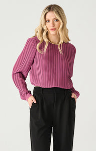 BLOUSE BLACK TAPE ''PLEATED'' LIGHT PLUM (2423712)