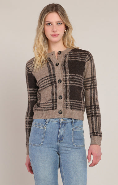 CARDIGAN ROOM 34 "TAUPE & BROWN PLAID" (2827277)