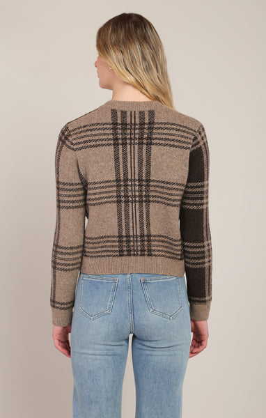 CARDIGAN ROOM 34 "TAUPE & BROWN PLAID" (2827277)