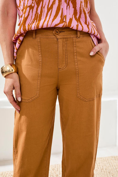 PANTALON TRIBAL "BOUTONS" CHESTNUT (3063O)