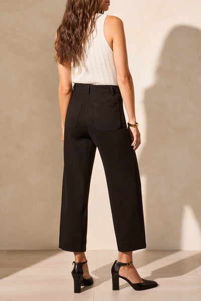 PANTALON TRIBAL "WIDE CROP" BLACK (22210)