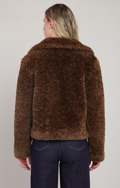 MANTEAU ROOM 34 "FAUX FUR" MINKY BROWN (2829506)