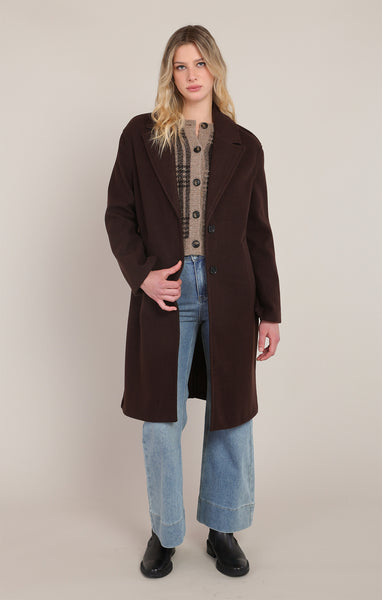 MANTEAU ROOM 34 "DARK BROWN" MINKY BROWN (2829752)