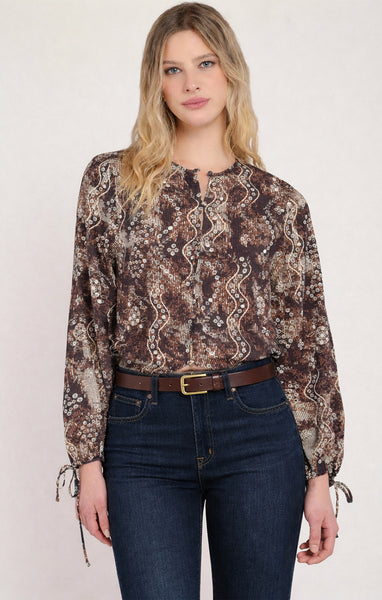 BLOUSE BLACK TAPE "BROWN & BLACK SNAKE" (2823708)
