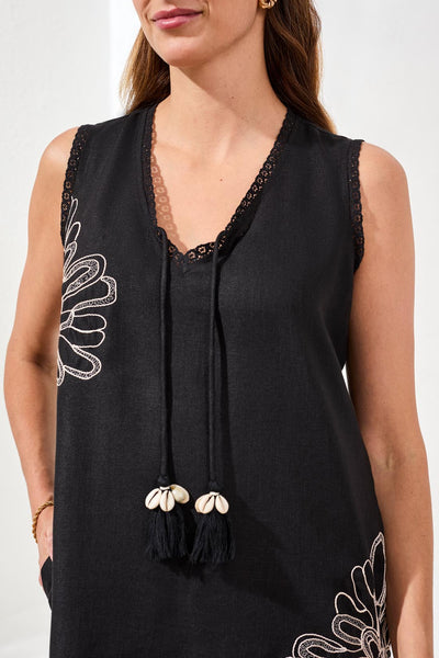 ROBE TRIBAL "BRODERIES" BLACK (9570)