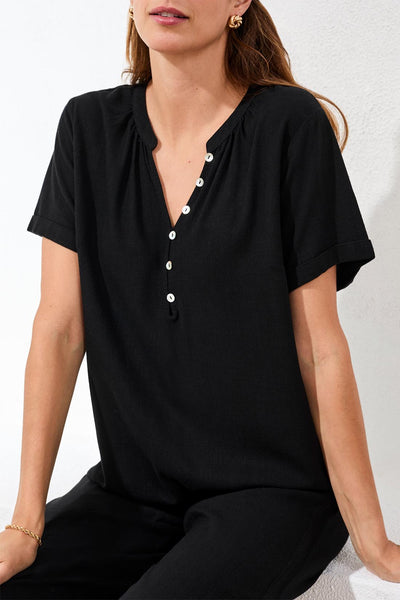 BLOUSE TRIBAL "LIN" BLACK (30770)