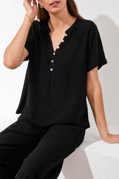 BLOUSE TRIBAL "LIN" BLACK (30770)