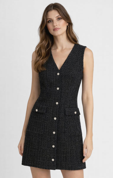 ROBE DEX "TWEED MINI DRESS" BLACK (2822508)