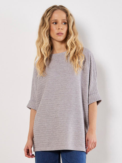 CHANDAIL APRICOT "CABLE BATWING" GREY (X122042)