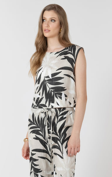 CAMISOLE BLACK TAPE "ABSTRACT LEAF" (2723511)