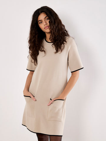 ROBE TRICOT APRICOT "STONE" (X114825)