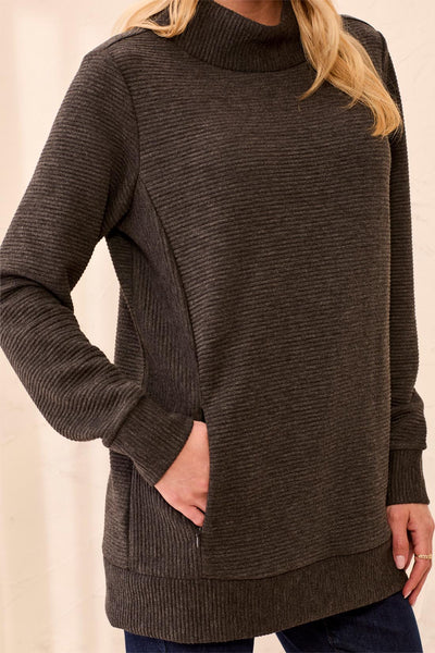 TUNIQUE TRIBAL "COL" CHARCOAL (31650)