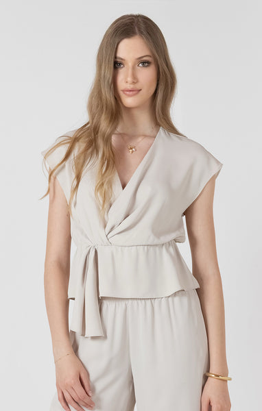 BLOUSE BLACK TAPE "FLOWY" MATTE PEARL (2723501)