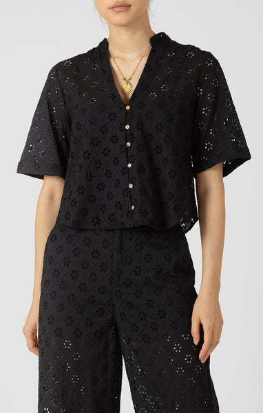 BLOUSE BLACK TAPE "BRODERIE" BLACK (2723739)