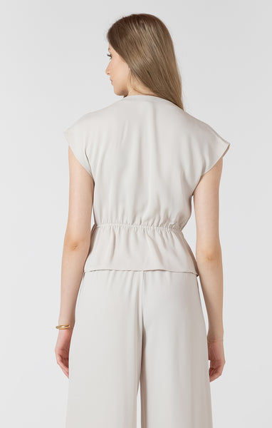 BLOUSE BLACK TAPE "FLOWY" MATTE PEARL (2723501)