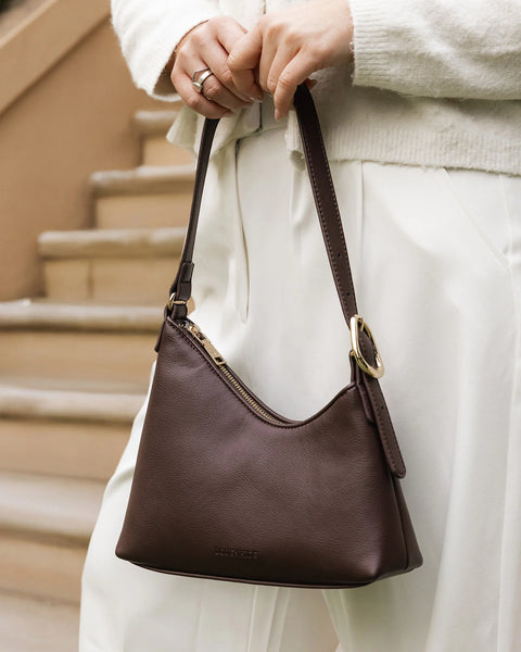 SAC À BANDOULIÈRE LOUENHIDE "AMELIA" CHOCOLATE