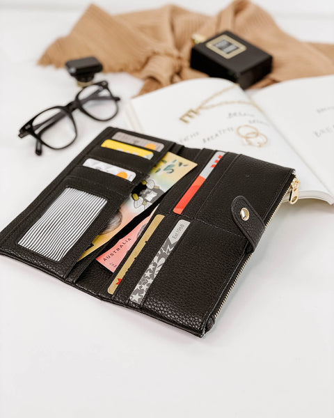 PORTEFEUILLE LOUENHIDE "STELLA" BLACK