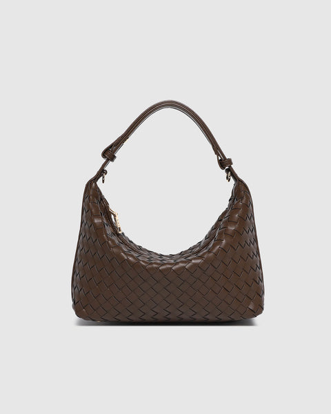 SAC À MAIN LOUENHIDE "MADELINE" WOVEN CHOCOLATE