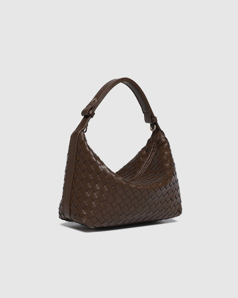 SAC À MAIN LOUENHIDE "MADELINE" WOVEN CHOCOLATE
