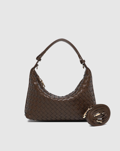 SAC À MAIN LOUENHIDE "MADELINE" WOVEN CHOCOLATE