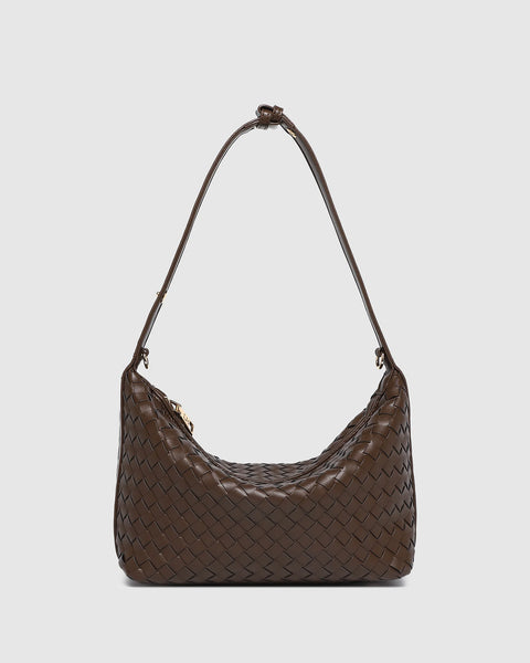 SAC À MAIN LOUENHIDE "MADELINE" WOVEN CHOCOLATE