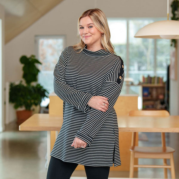 TUNIQUE RIEN NE SE PERD "ARALIE" RAYÉ NOIR & BLANC