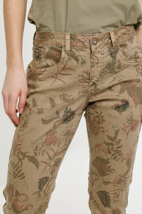 PANTALON CREAM " LOTTE TWILL" SARAZA FLOWERS