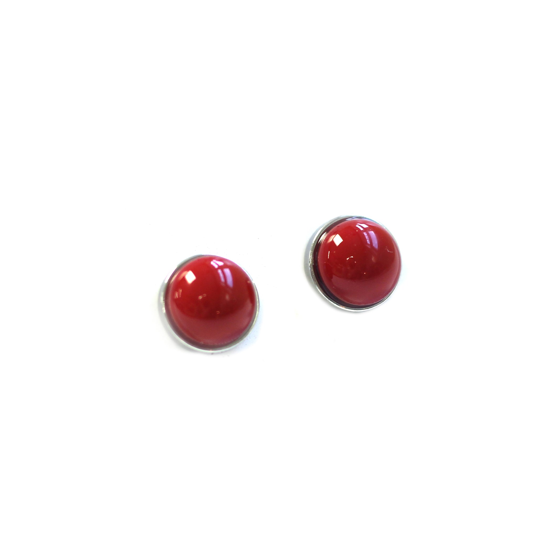BOUCLE D'OREILLES "STAINLESS" ROUGE