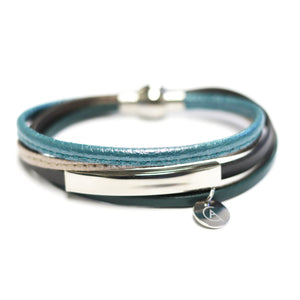 BRACELET CUIR "ALLURE LUXE" TURQUOISE