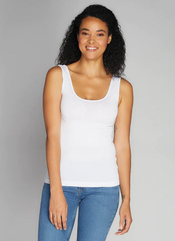 CAMISOLE COURTE "BAMBOO" BLANCHE
