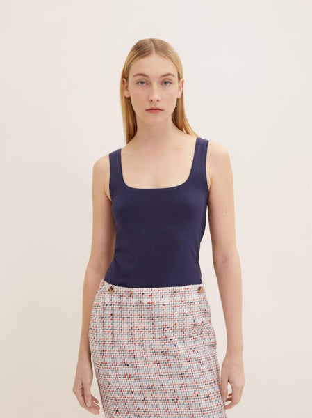 CAMISOLE TOM TAILOR "CAREE NECK" OCEAN BLUE