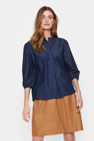 BLOUSE SAINT-TROPEZ "PAPRIKA" DARK BLUE DENIM